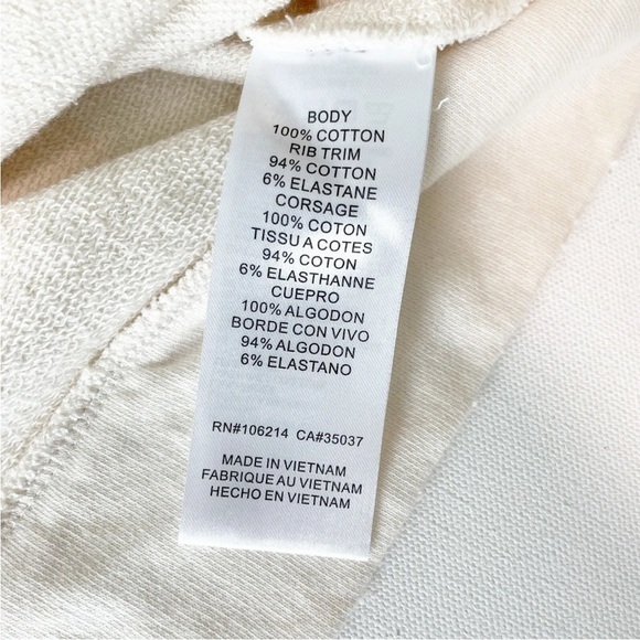 Joe's Collection Women's Sweater Distressed Hem Lace Up Sleeves Beige Size Large - Picture 5 of 9